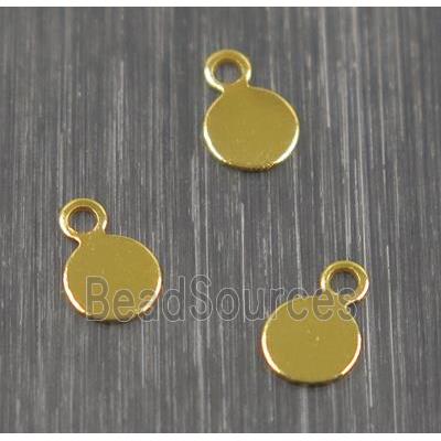 Brass circle pendant, gold plated