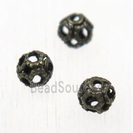 round Brass ball beads, antique bronze