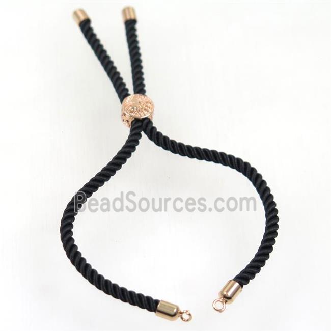 black nylon cord bracelet chain