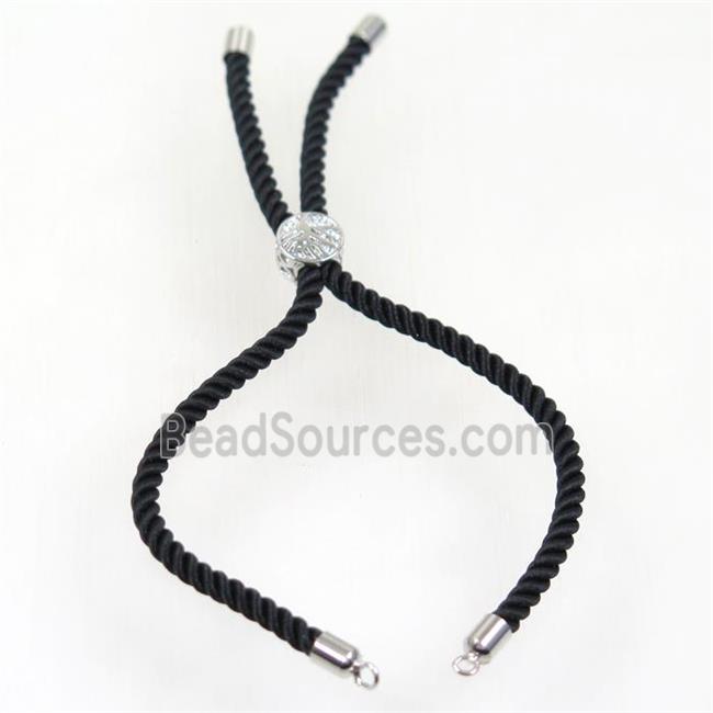 black nylon cord bracelet chain