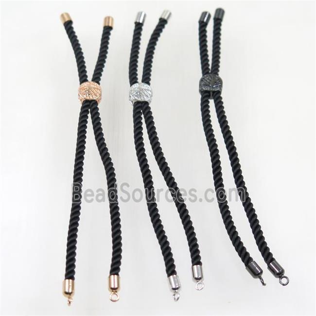 black nylon cord bracelet chain