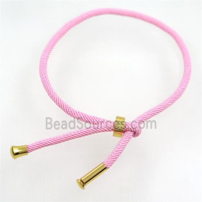 pink nylon bracelet, resized