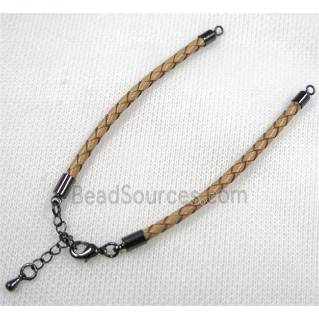 PU leather bracelet with resized chain