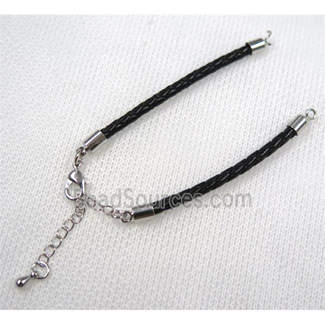 PU leather bracelet with resized chain