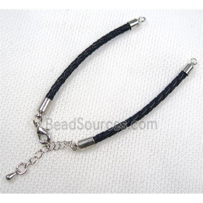 PU leather bracelet with resized chain