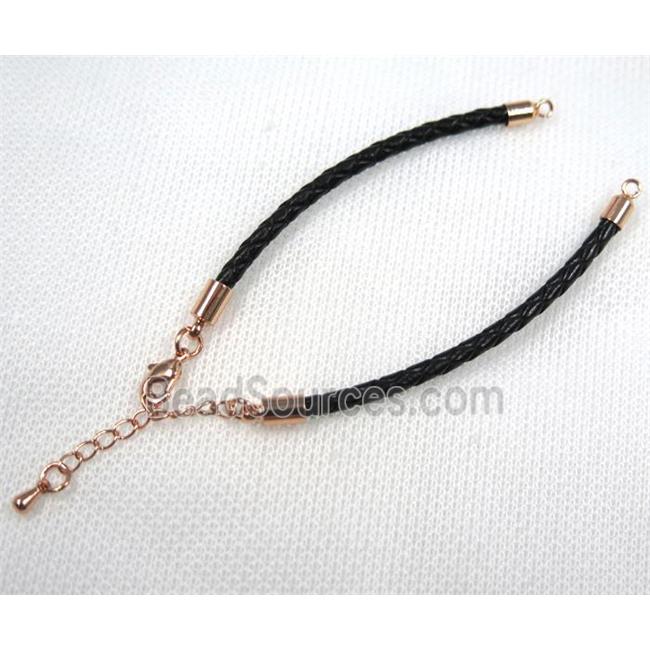 PU leather bracelet with resized chain