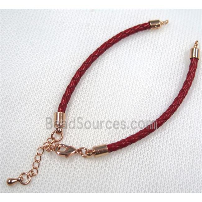 PU leather bracelet with resized chain