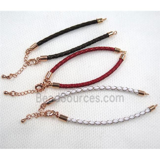 PU leather bracelet with resized chain