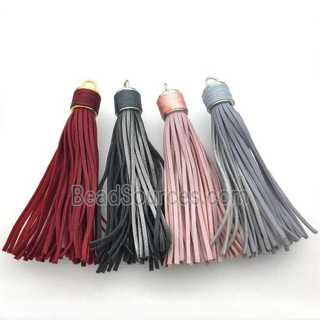 Suede tassel pendants, mixed color