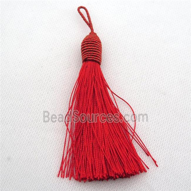 red Nylon wire tassel pendants