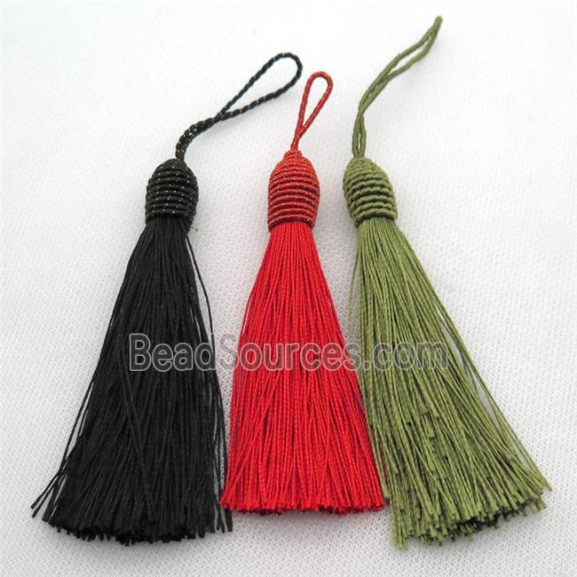 mixed color Nylon wire tassel pendants