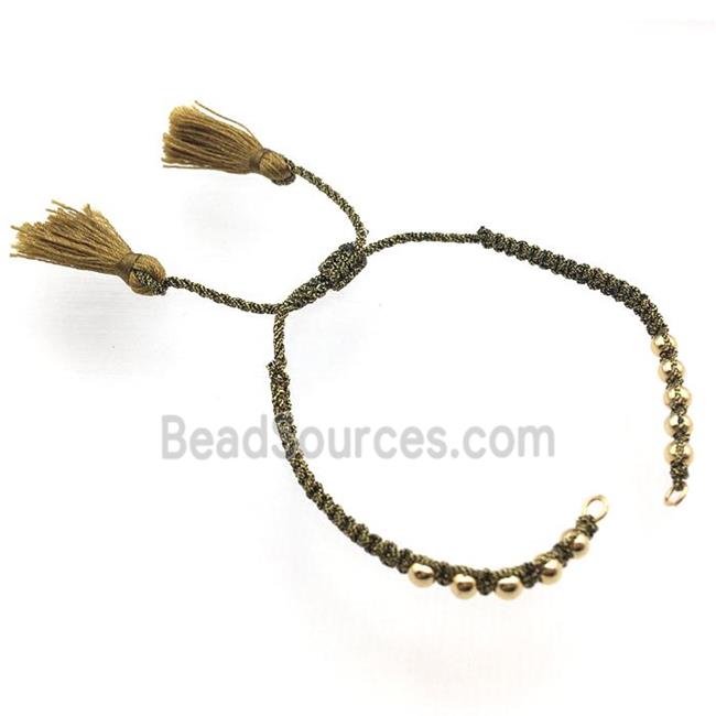 nylon wire bracelet chain with tassel, abjustable