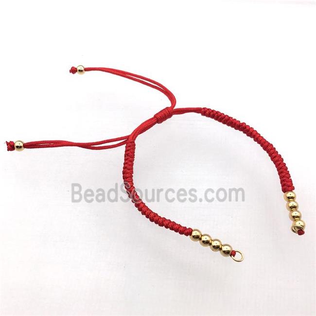 red nylon wire bracelet chain, resizable