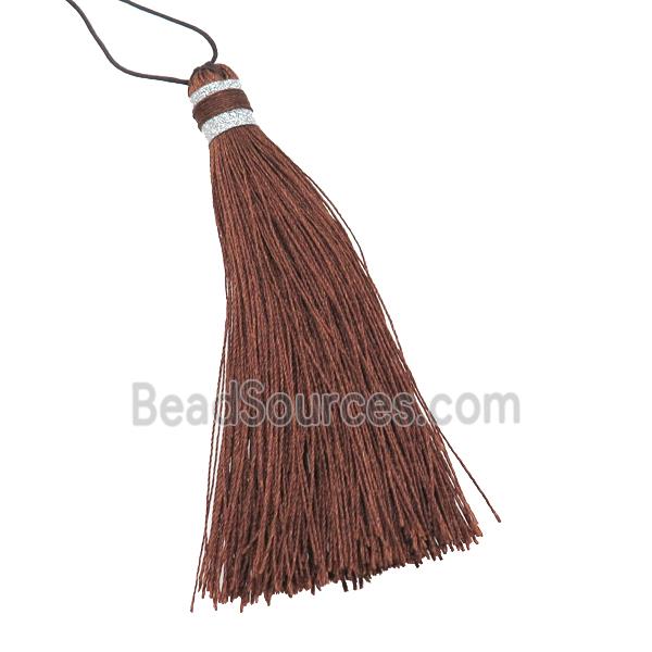 coffee Nylon wire tassel pendants