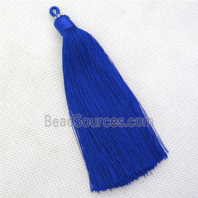 deepblue nylon wire tassel pendants, silken, A grade