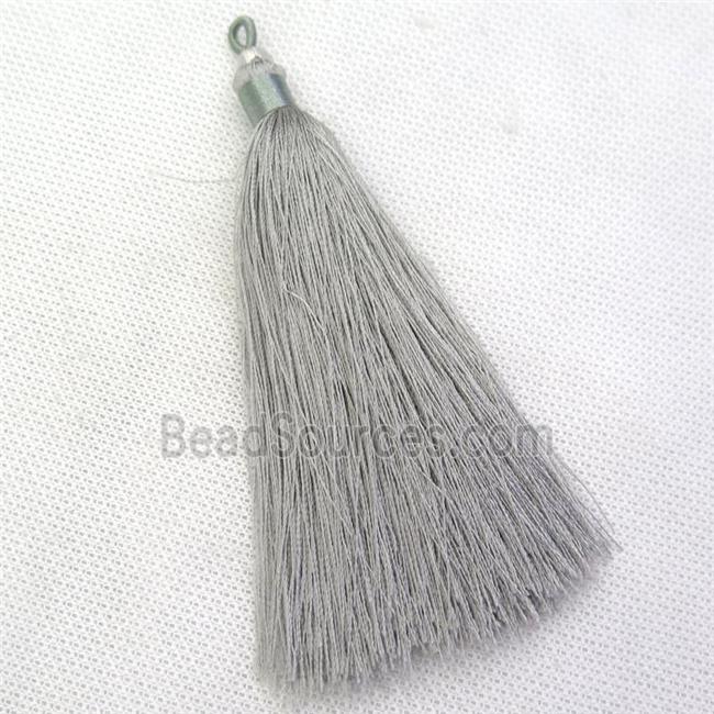 gray nylon wire tassel pendants, silken, A grade