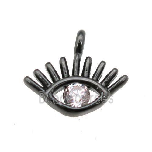 copper eye pendant pave zircon, black plated