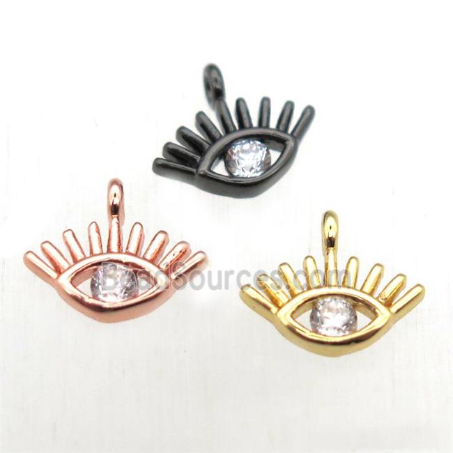 copper eye pendant pave zircon, mix color