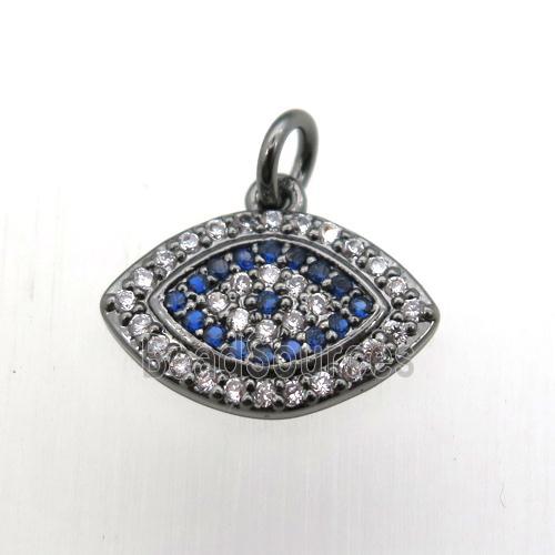 copper eye pendant pave zircon, black plated