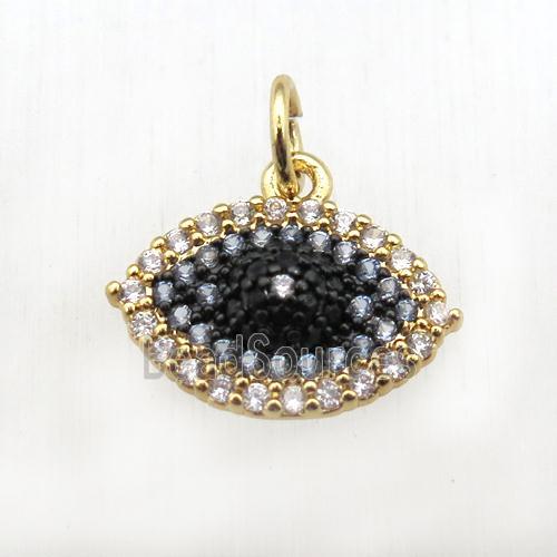 copper eye pendant pave zircon, gold plated