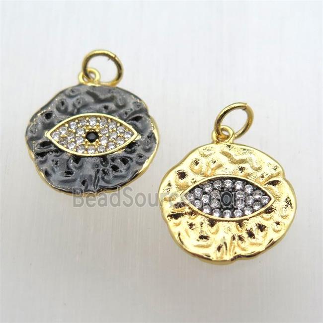 copper eye pendant pave zircon, mixed