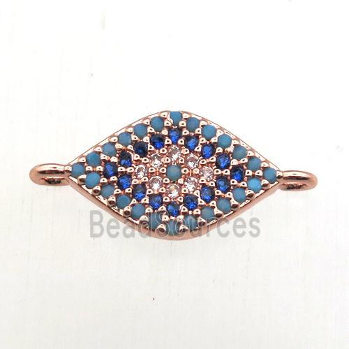 copper eye connector pave zircon, rose gold