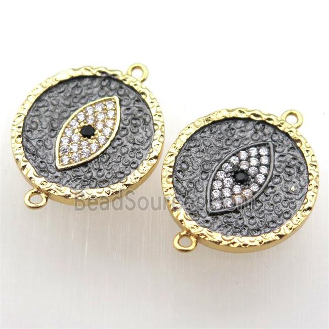 copper eye connector pave zircon, mixed