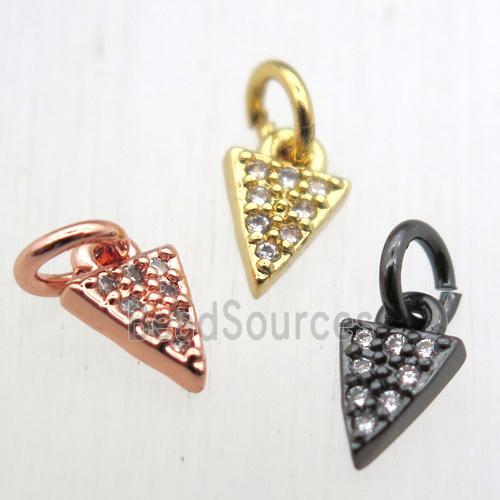 copper arrowhead pendant pave zircon, mixed color