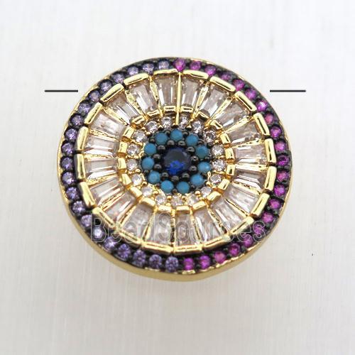 copper sun pendant pave zircon, gold plated