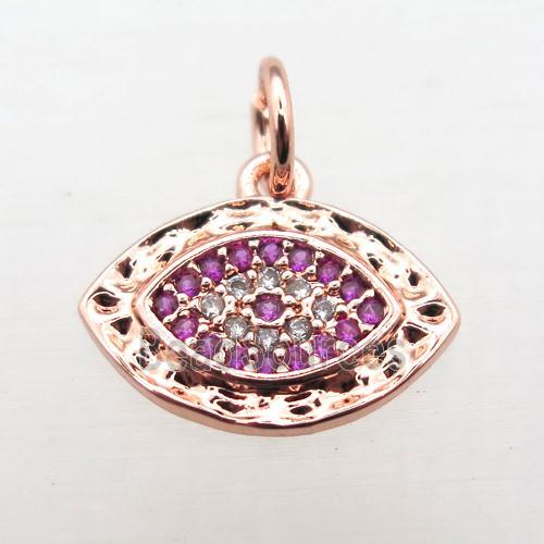 copper Eye pendant pave zircon, rose gold