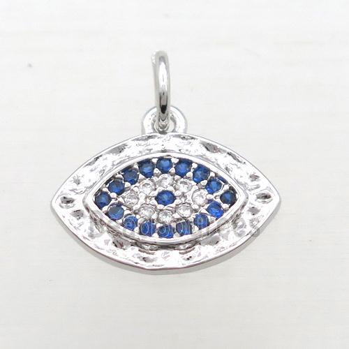 copper Eye pendant pave zircon, platinum plated