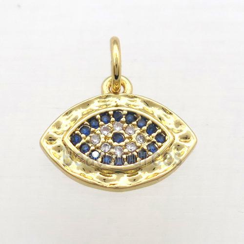 copper Eye pendant pave zircon, gold plated