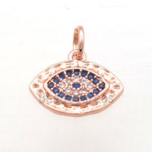 copper Eye pendant pave zircon, rose gold