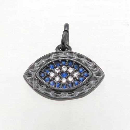 copper Eye pendant pave zircon, black plated