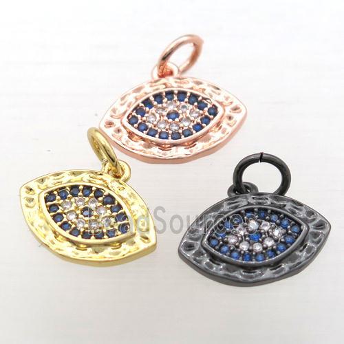 copper Eye pendant pave zircon, mixed color