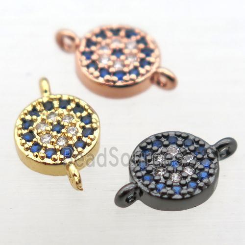 copper circle connector pave zircon, mixed color