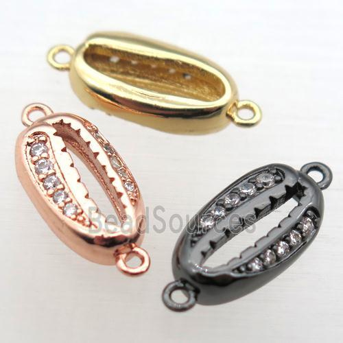 copper connector pave zircon, mixed color