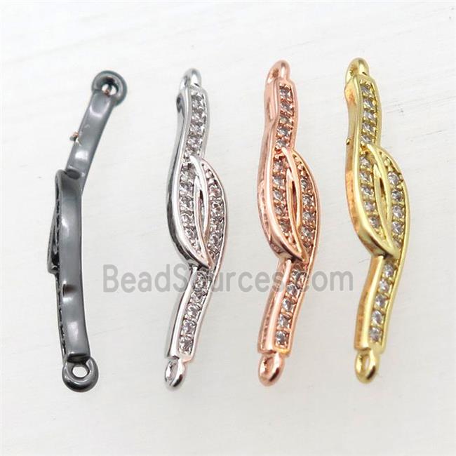 copper connector pave zircon, mixed color