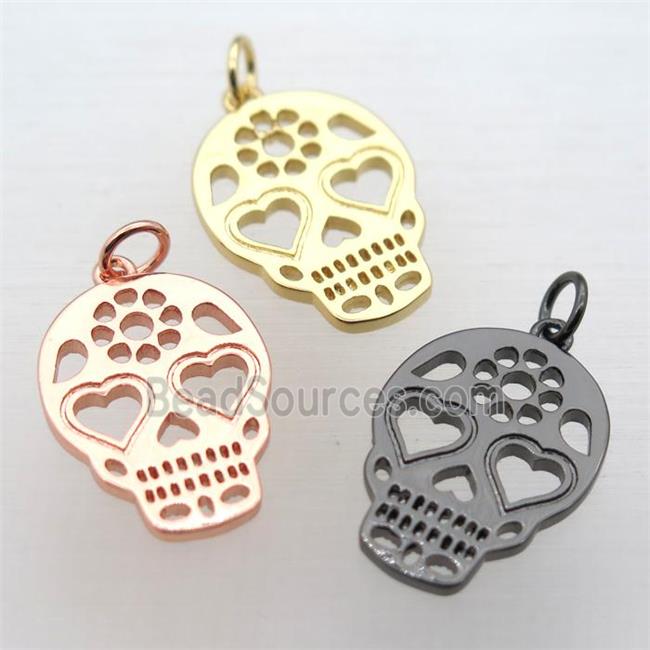 copper skull pendant, mixed color