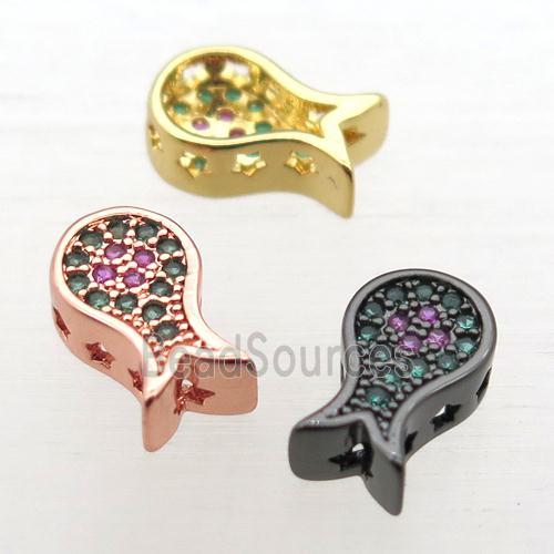 copper octopus beads pave zircon, mixed color