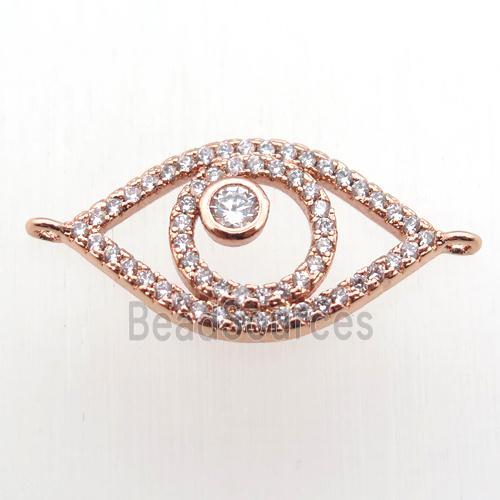 copper eye connector paved zircon, rose gold