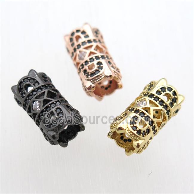 copper tube beads paved zircon, mix color