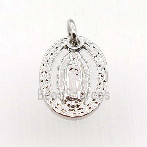 copper Jesu pendant, platinum plated