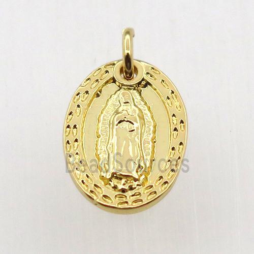 copper Jesu pendant, gold plated