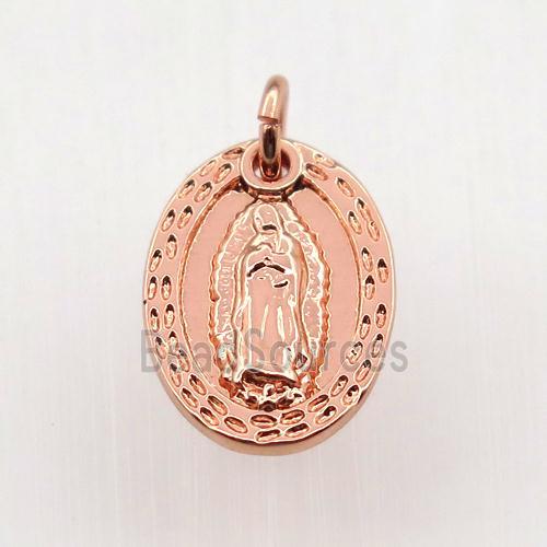 copper Jesu pendant, rose gold