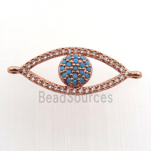 copper eye connector paved zircon, rose gold