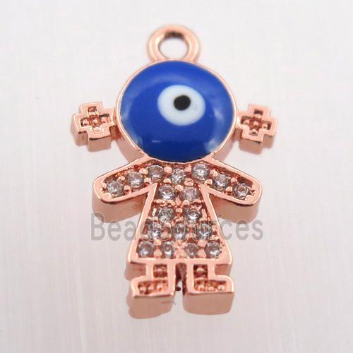 copper girl pendant pave zircon, rose gold