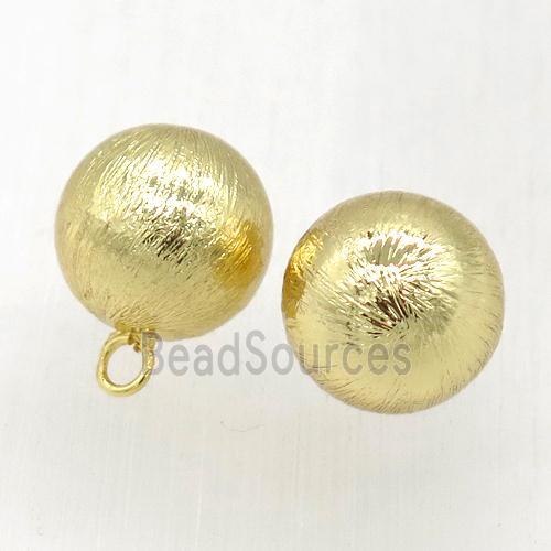 brushed copper round ball pendant, gold plated