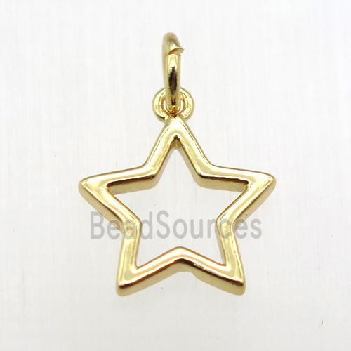 copper star pendant, gold plated