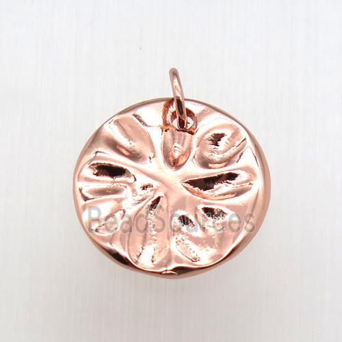 copper pendant, gold plated